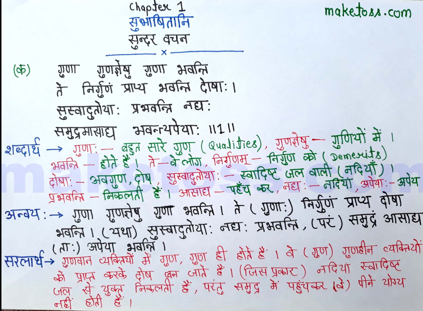Class 8 Sanskrit chapter 1