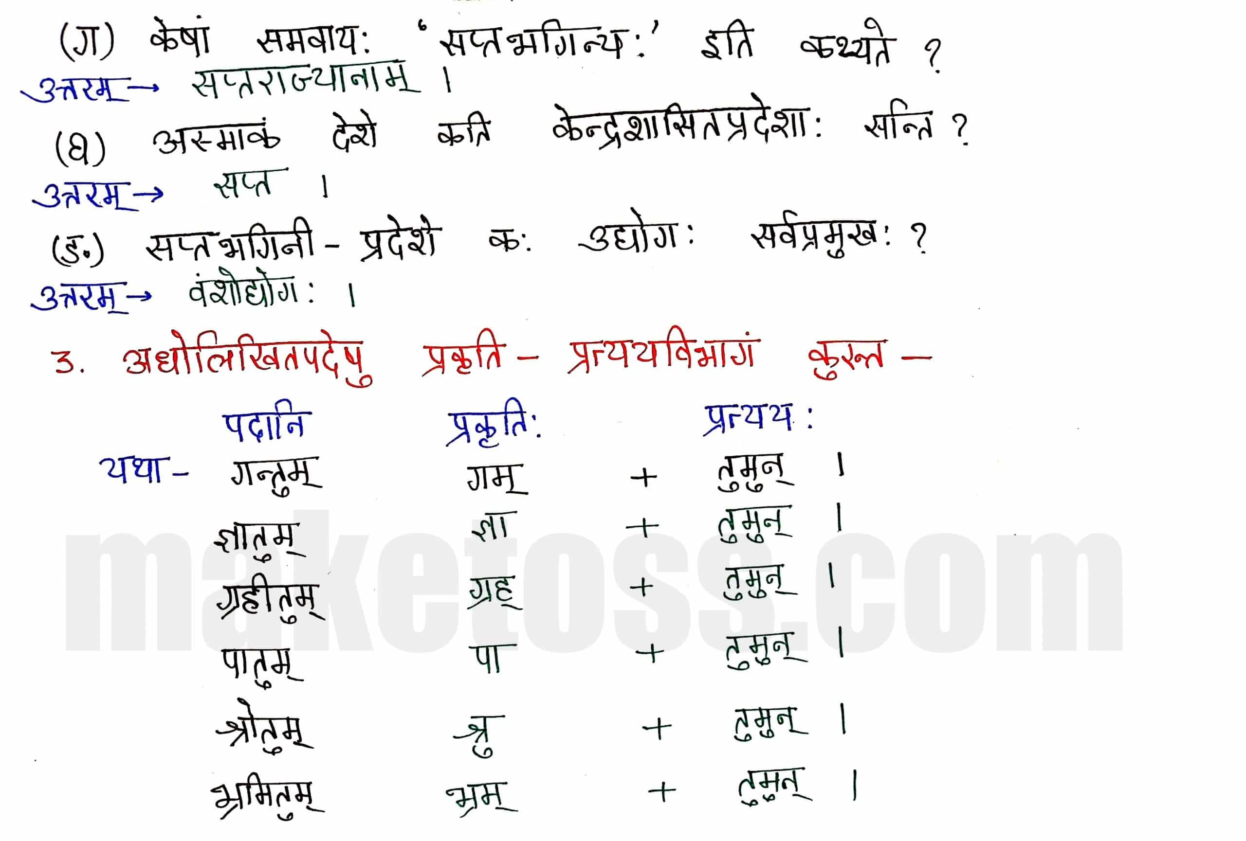 Sanskrit class 8 chapter 9-सप्तभगिन्यः page 2