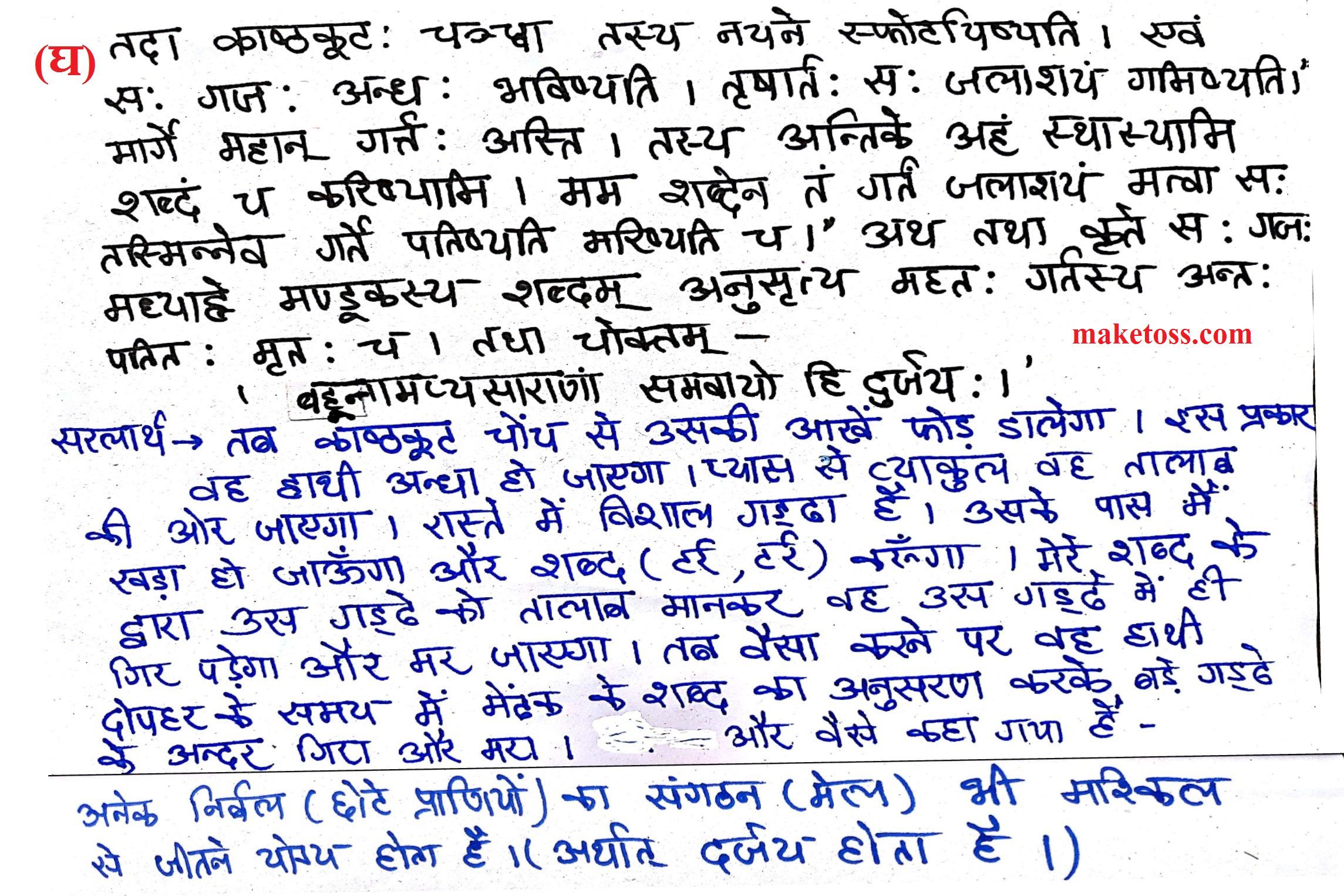Class 7 Sanskrit Chapter 11 समवायो हि दुर्जय: --Hindi translation - page 4