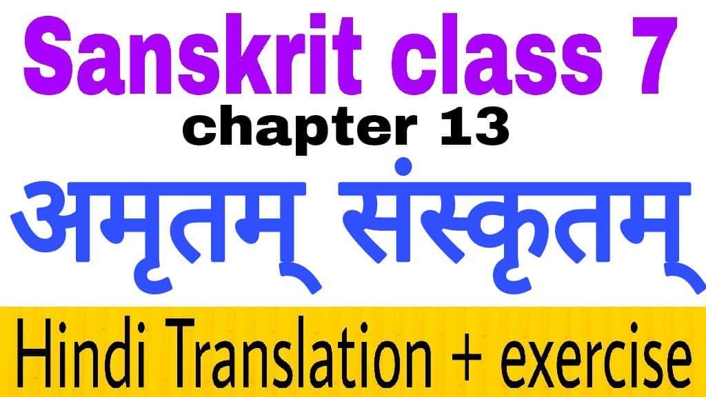 Class 7 sanskrit chapter 13 अमृतम् संस्कृतम्