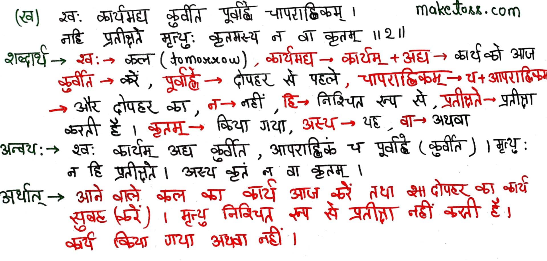 Class 7 Sanskrit Chapter 6 सदाचार: -Hindi  translation - Page 2