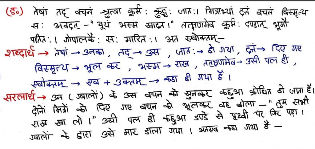 Class 7 sanskrit chapter 2- दुर्बुद्धि: विनश्यति - Hindi & English