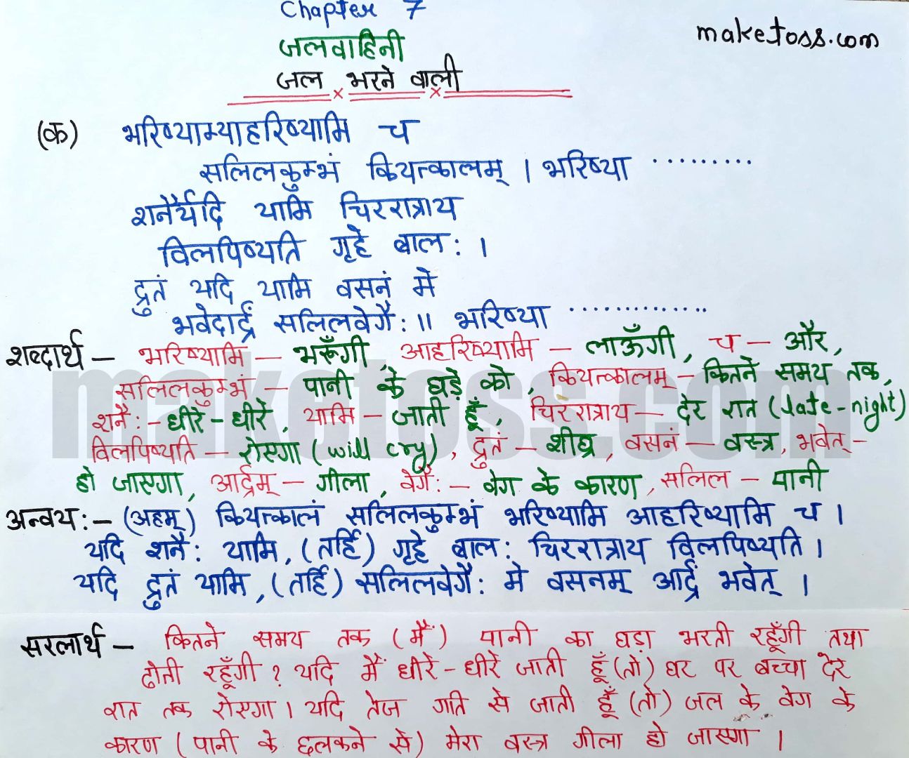 sanskrit class 8 chapter 7
