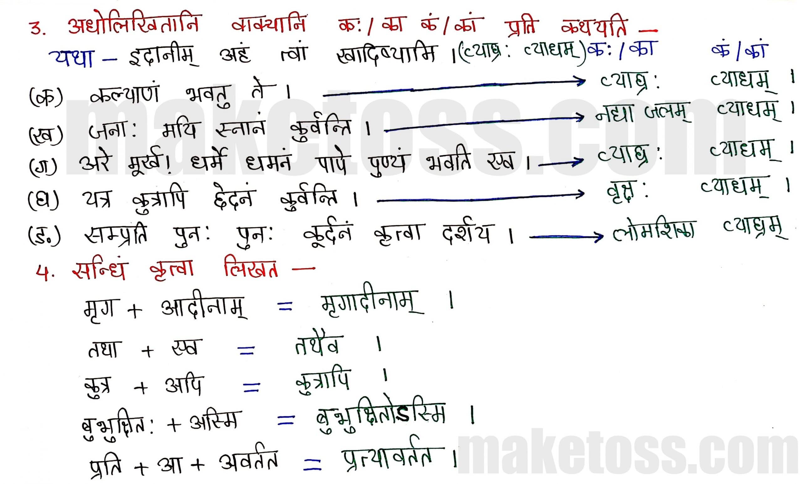 Sanskrit Class 8-chapter 5-धर्मे धमनं पापे पुण्यम् -page 3