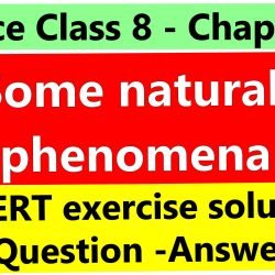 Science Class 8 - Chapter 15- Some natural phenomena- NCERT exercise solution (Question-Answer)