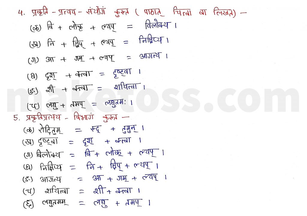 Sanskrit Class 9- Chapter 2- स्वर्णकाकः - Question 4 and Question 5 with Answer