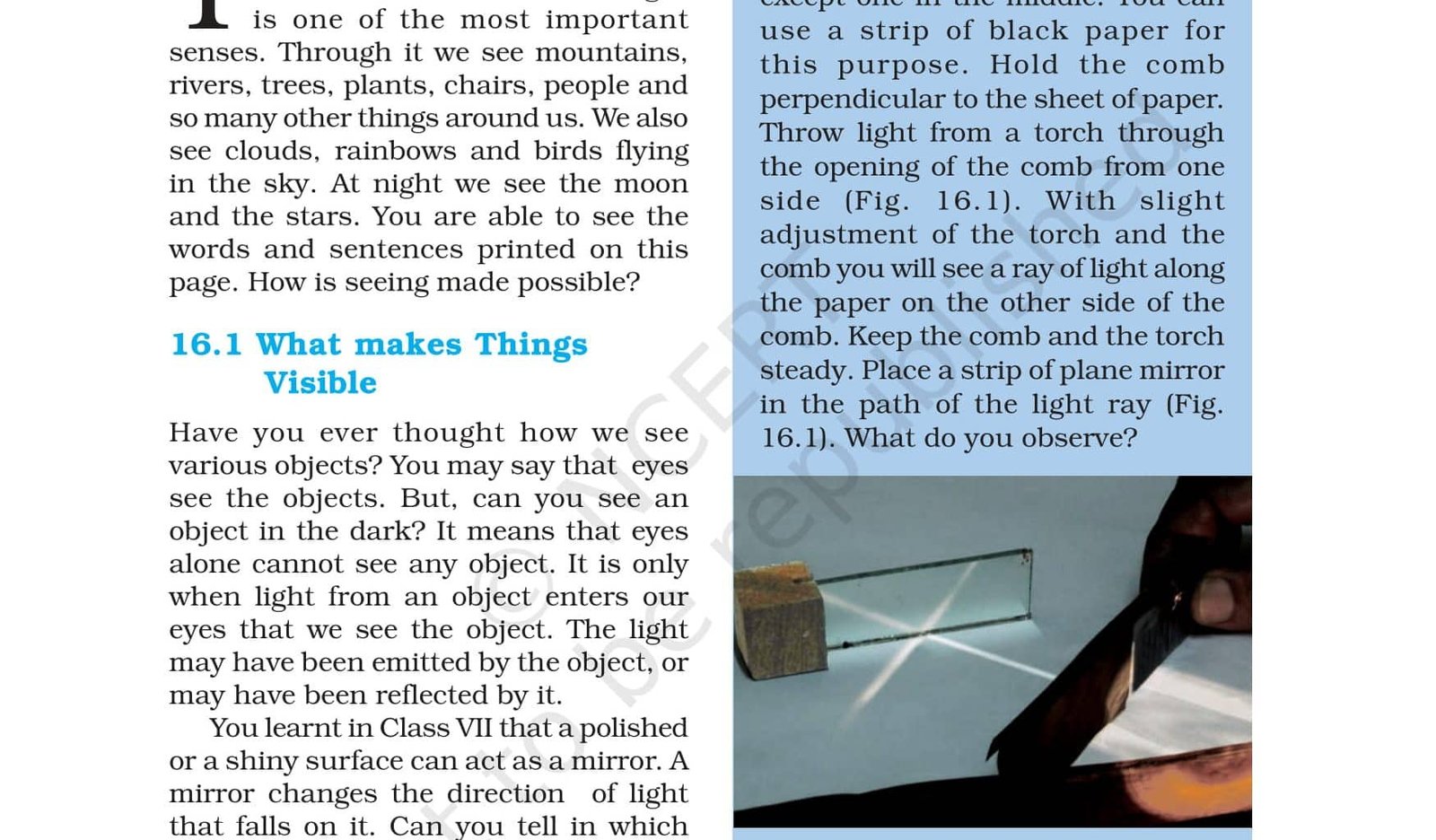 Class 8 Science - Light - NCERT Book Chapter 16 - View or Download