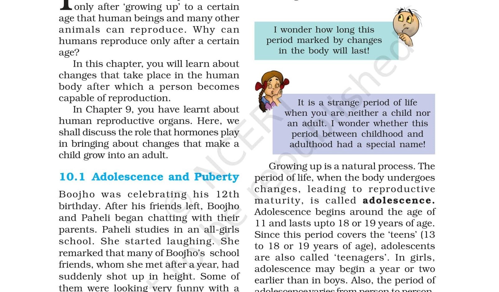 CBSE Class 8 Science - Reaching the Age of Adolescence - NCERT Book Chapter 10 - View or Download