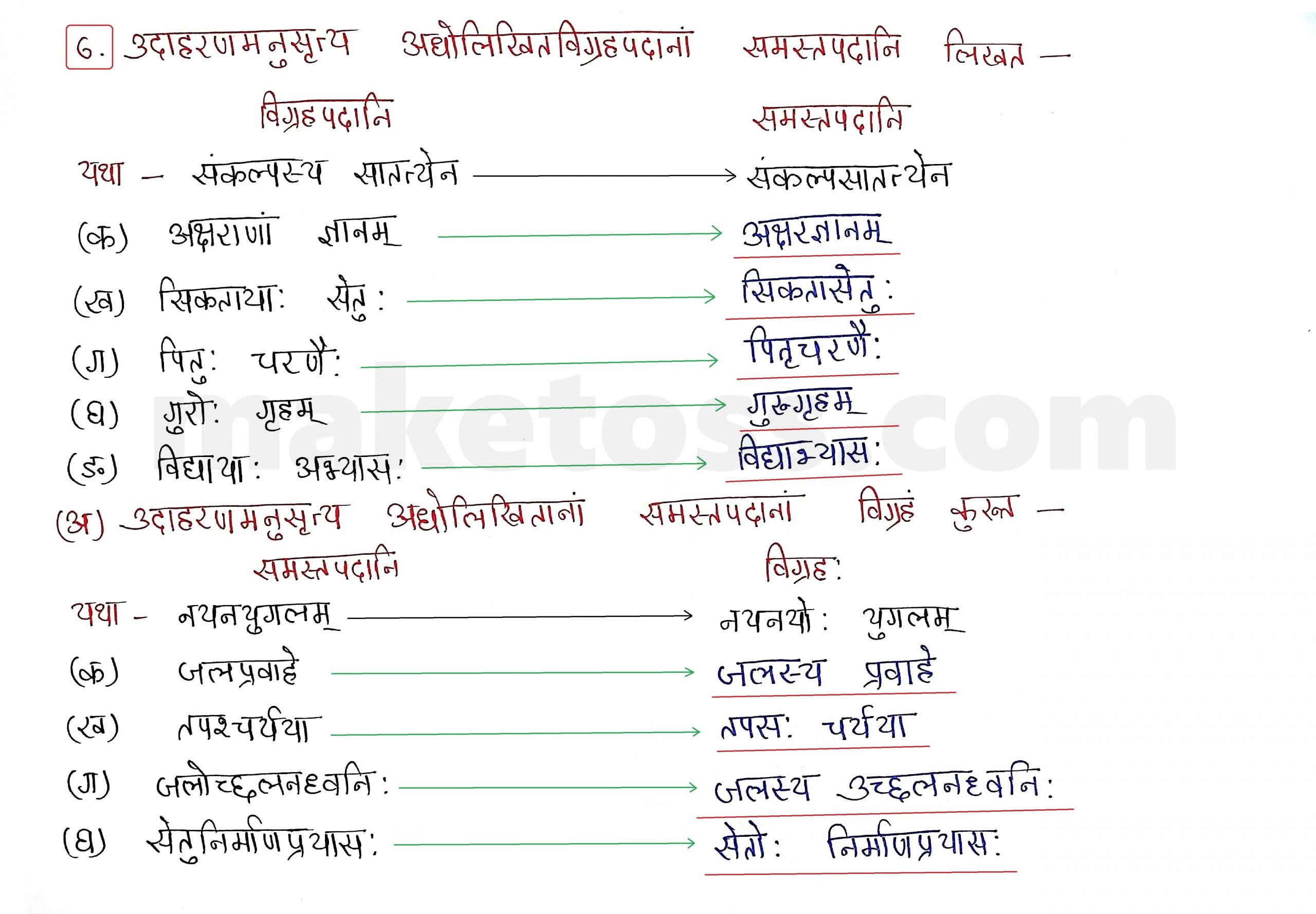 Sanskrit Class 9 - Chapter 9 - सिकतासेतुः  - Question 6 with Answer