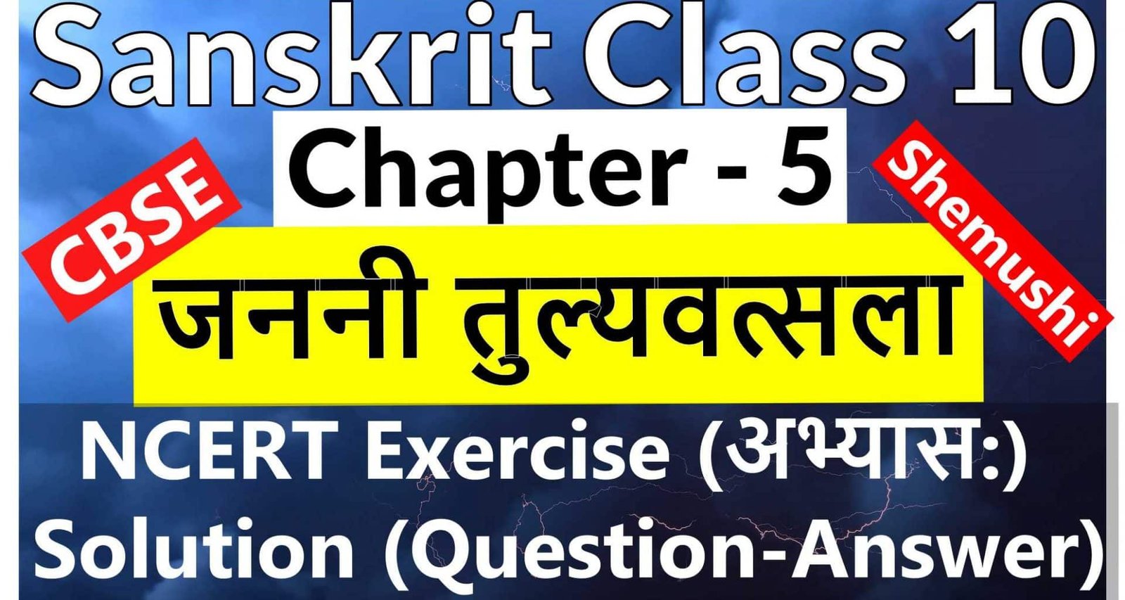 Sanskrit Class 10 - Chapter 5 - जननी तुल्यवत्सला- NCERT Exercise Solution (Question-Answer)