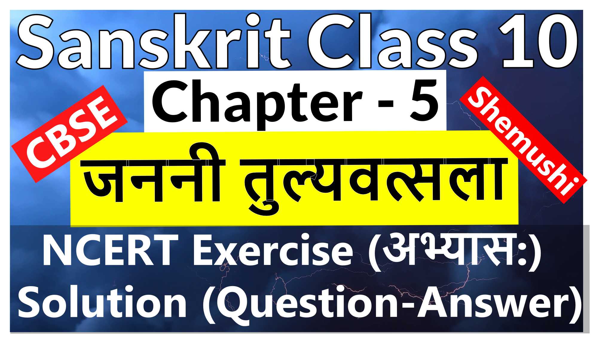 Sanskrit Class 10 - Chapter 5 - जननी तुल्यवत्सला- NCERT Exercise Solution (Question-Answer)