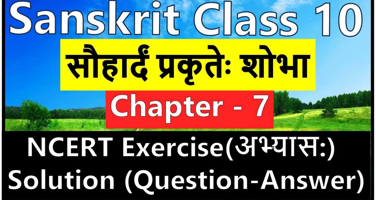 Sanskrit Class 10 - Chapter 7 - सौहार्दं प्रकृतेः शोभा - NCERT Exercise Solution (Question-Answer)