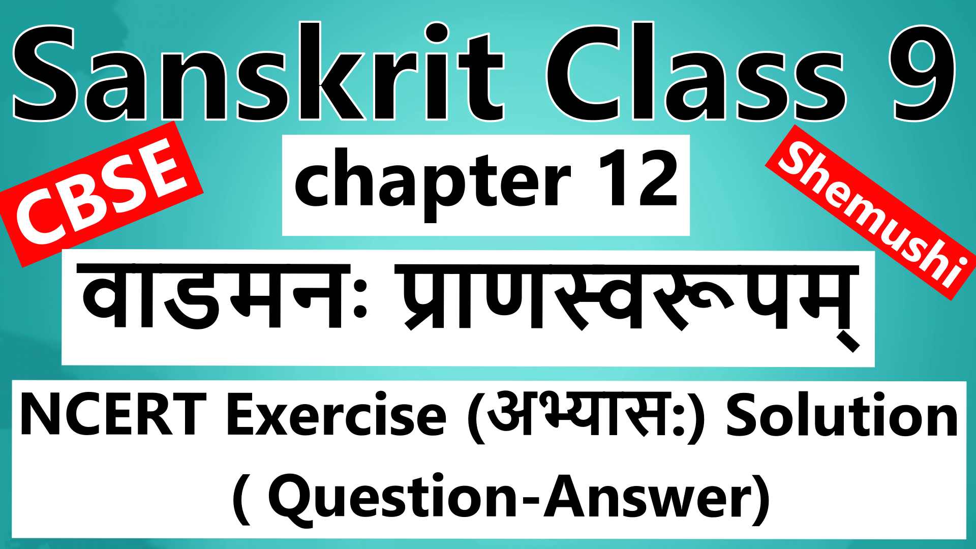 Sanskrit Class 9 - chapter 12 वाडमनः प्राणस्वरूपम् - NCERT Exercise Solution ( Question-Answer)