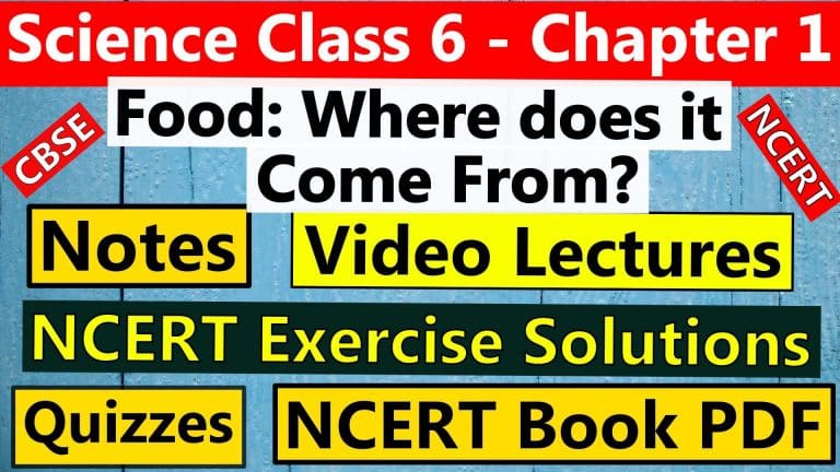 Science Class 6- Chapter 1- Food Where does it Come From - Notes, Video Lectures, NCERT Exercise Solution, Quizzes, NCERT Book Chapter 1 PDF Download or view.