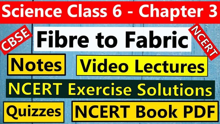 Science Class 6 - Chapter 3 - Fibre To Fabric- - Notes, Video Lectures, NCERT Exercise Solutions, Quizzes, NCERT Book Chapter 3 PDF Download or view.
