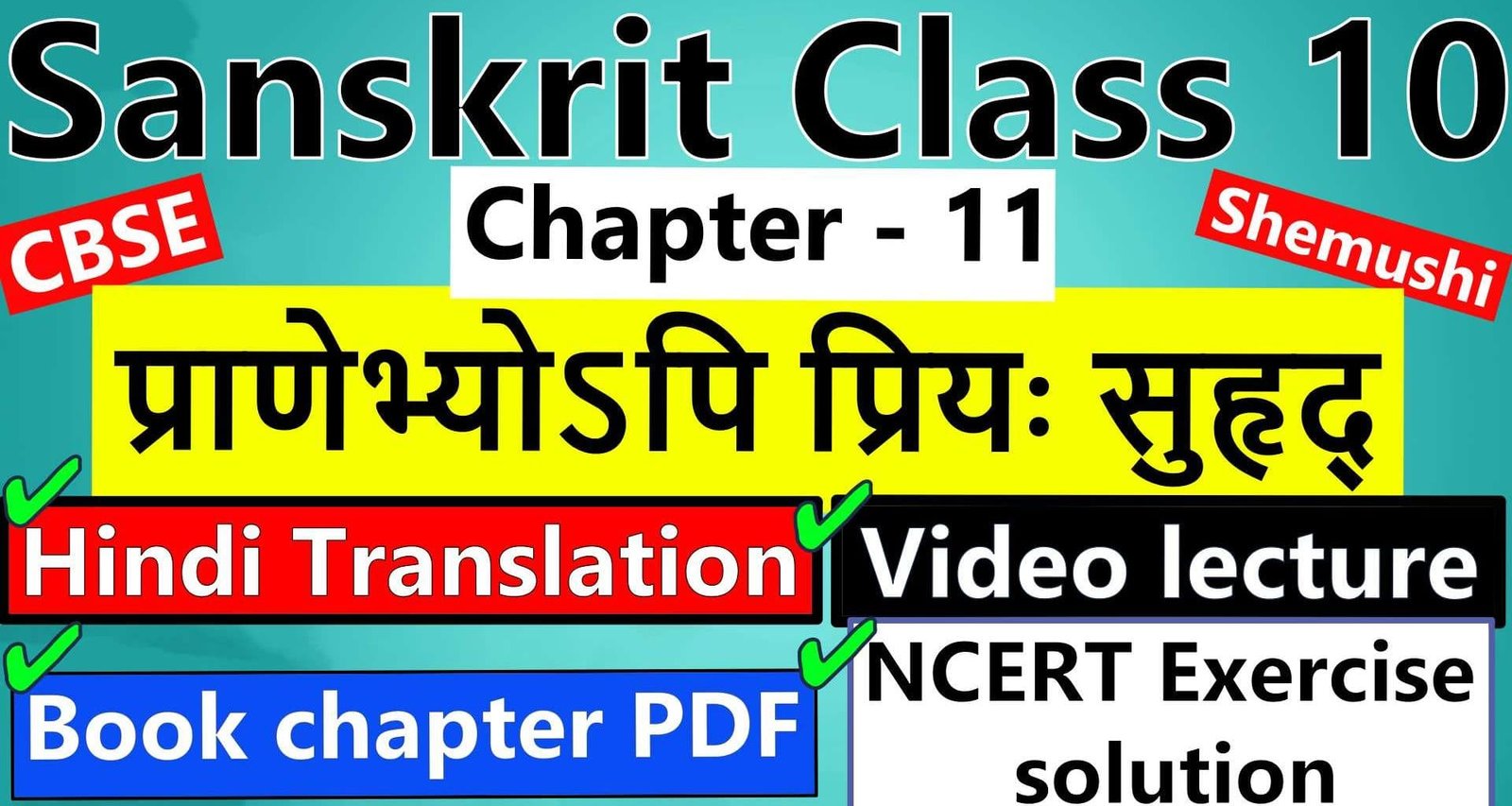 sanskrit-class-10-chapter-11-प्राणेभ्योऽपि-प्रियः-सुहृद्-Hindi-Translation-Video-lecture-NCERT-Exercise-Solution-Question-Answer-Book-chapter-PDF
