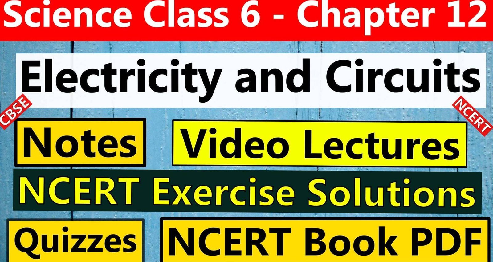 Science Class 6 Chapter 12 Electricity and Circuits