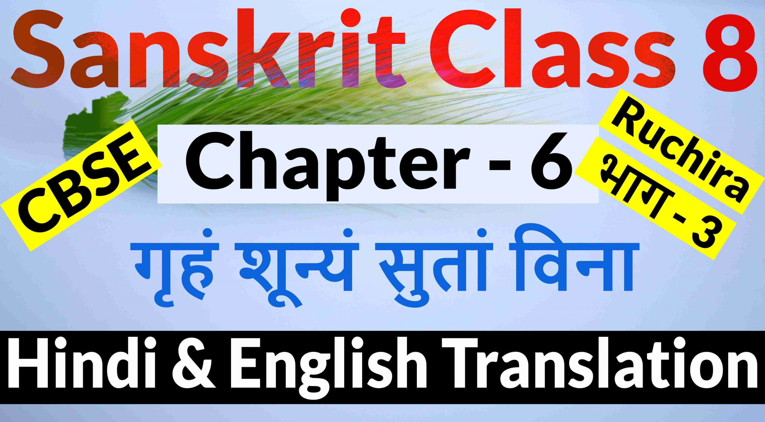 Class 8 Sanskrit Chapter 6- गृहं शून्यं सुतां विना- Hindi Translation & English Translation