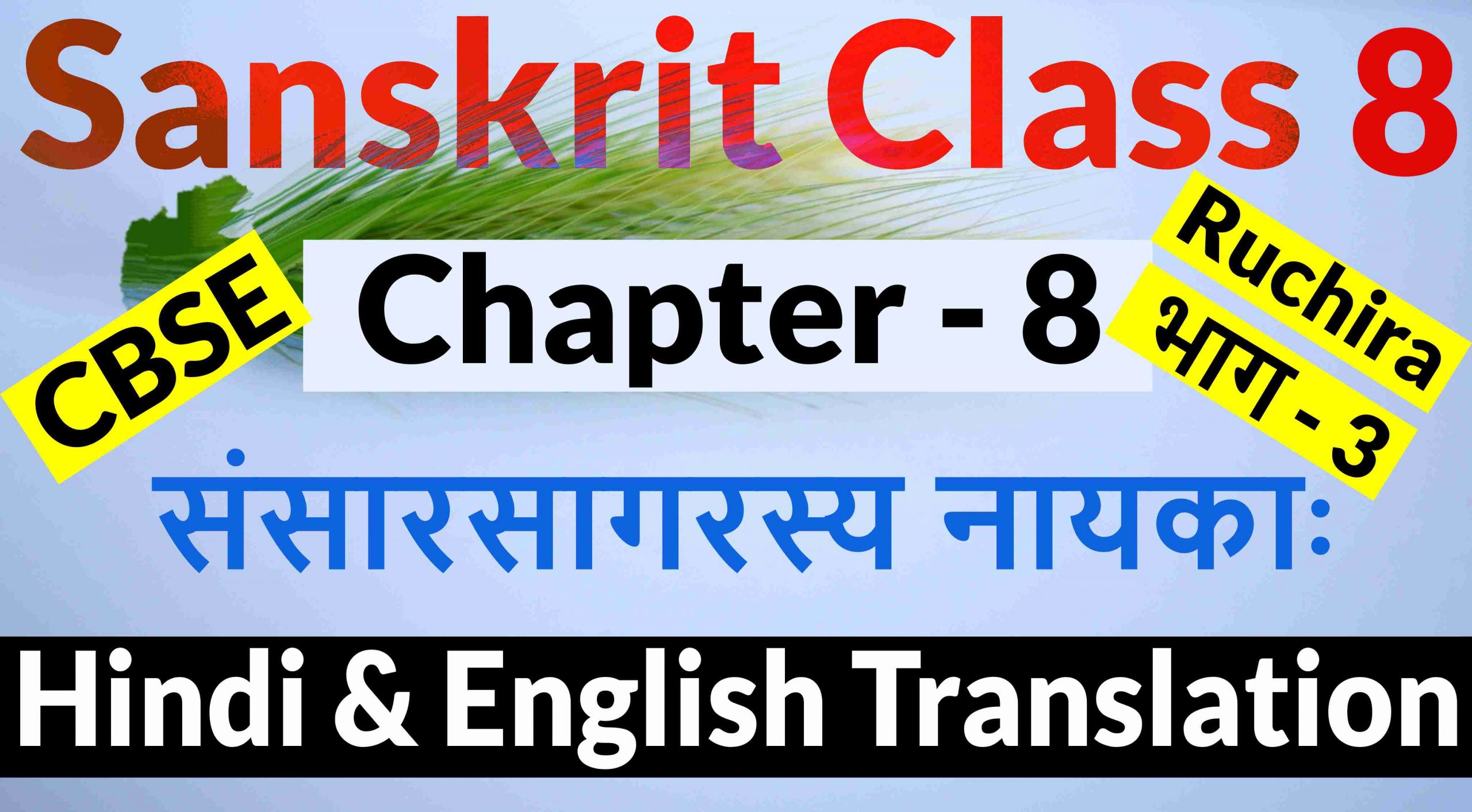 Class 8 Sanskrit Chapter 8-संसारसागरस्य नायकाः- Hindi Translation & English Translation