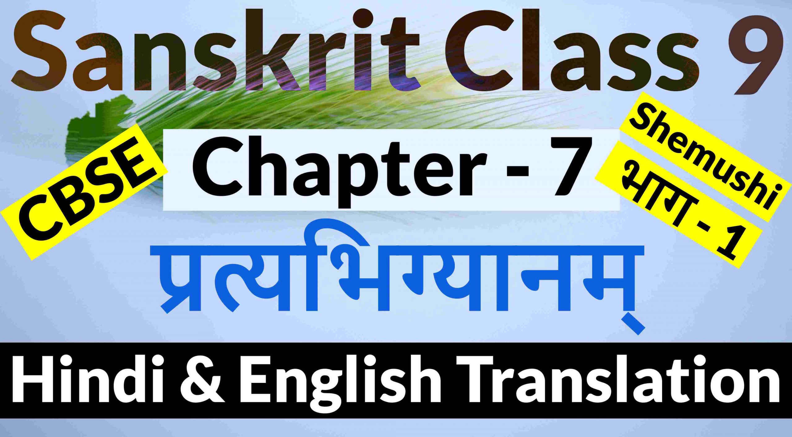 Sanskrit Class 9- Chapter 7 - प्रत्यभिग्यानम्-Hindi & English Translation