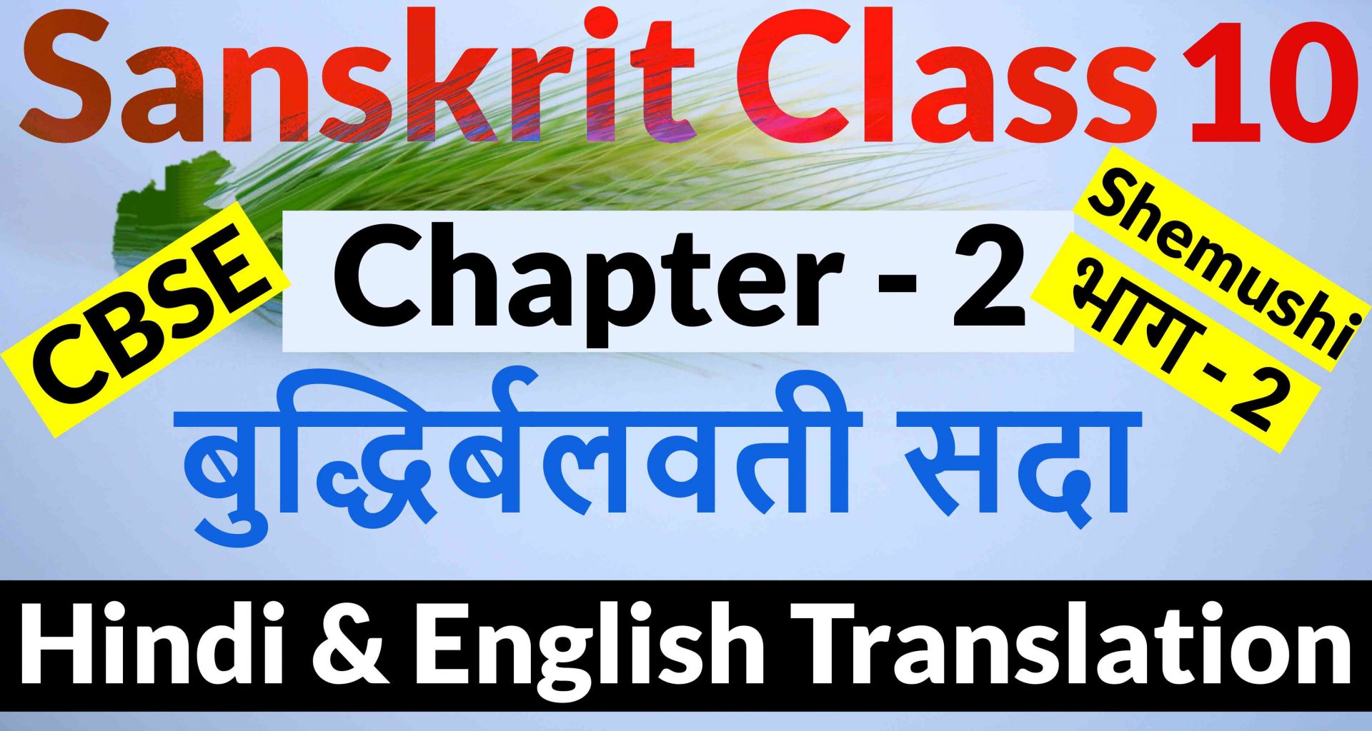 Sanskrit Class 10 Shemushi Chapter 2 – बुद्धिर्बलवती सदा - Hindi & English Translation