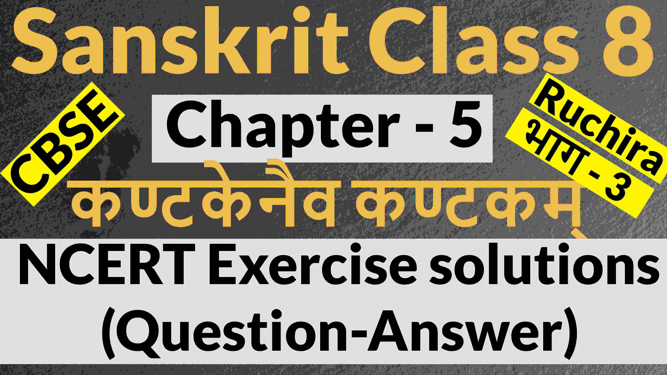 Sanskrit - Class 8 - Chapter 5 - कण्टकेनैव कण्टकम् - NCERT Exercise Solution (Question-Answer)