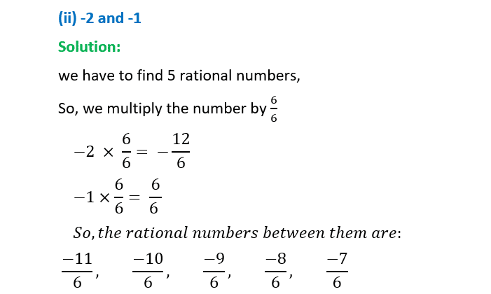 Mathematics - Class 7 - Chapter 9 - Rational Numbers - Exercise 9.1 - NCERT Exercise Solution 