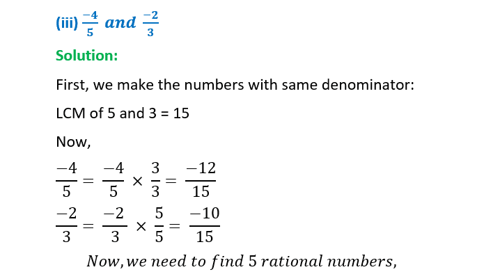 Mathematics - Class 7 - Chapter 9 - Rational Numbers - Exercise 9.1 - NCERT Exercise Solution