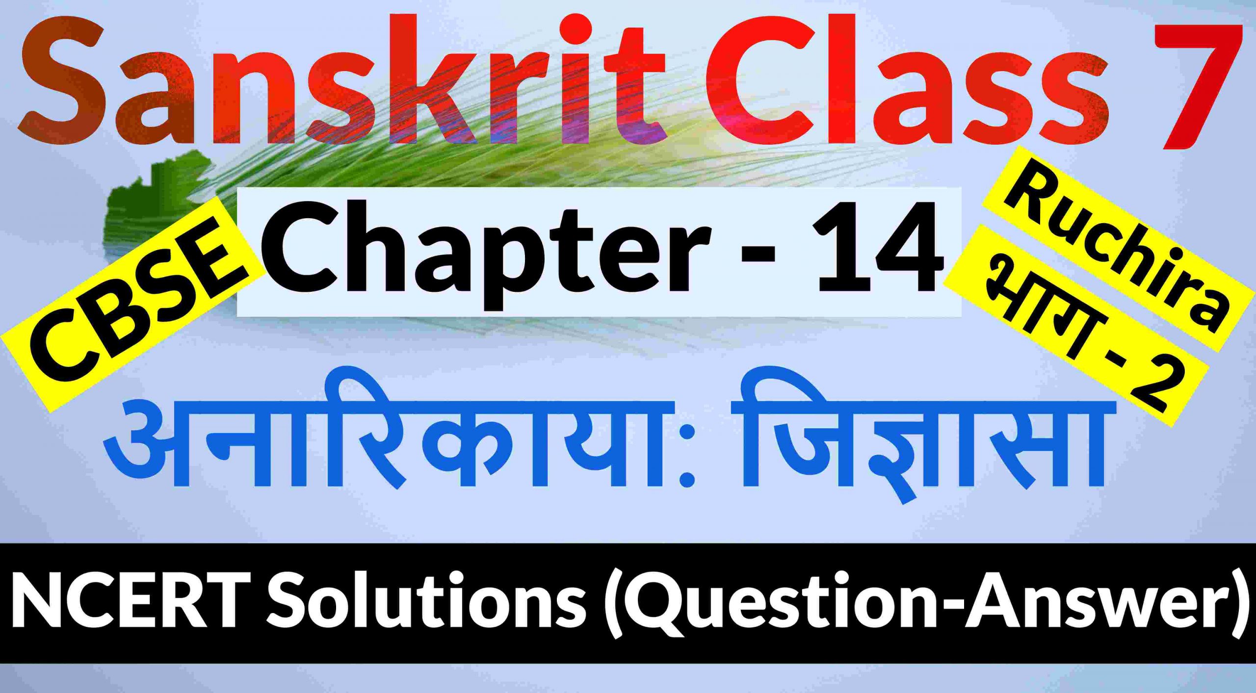 NCERT Solutions for Class 7 Sanskrit Chapter 14-अनारिकाया: जिज्ञासा