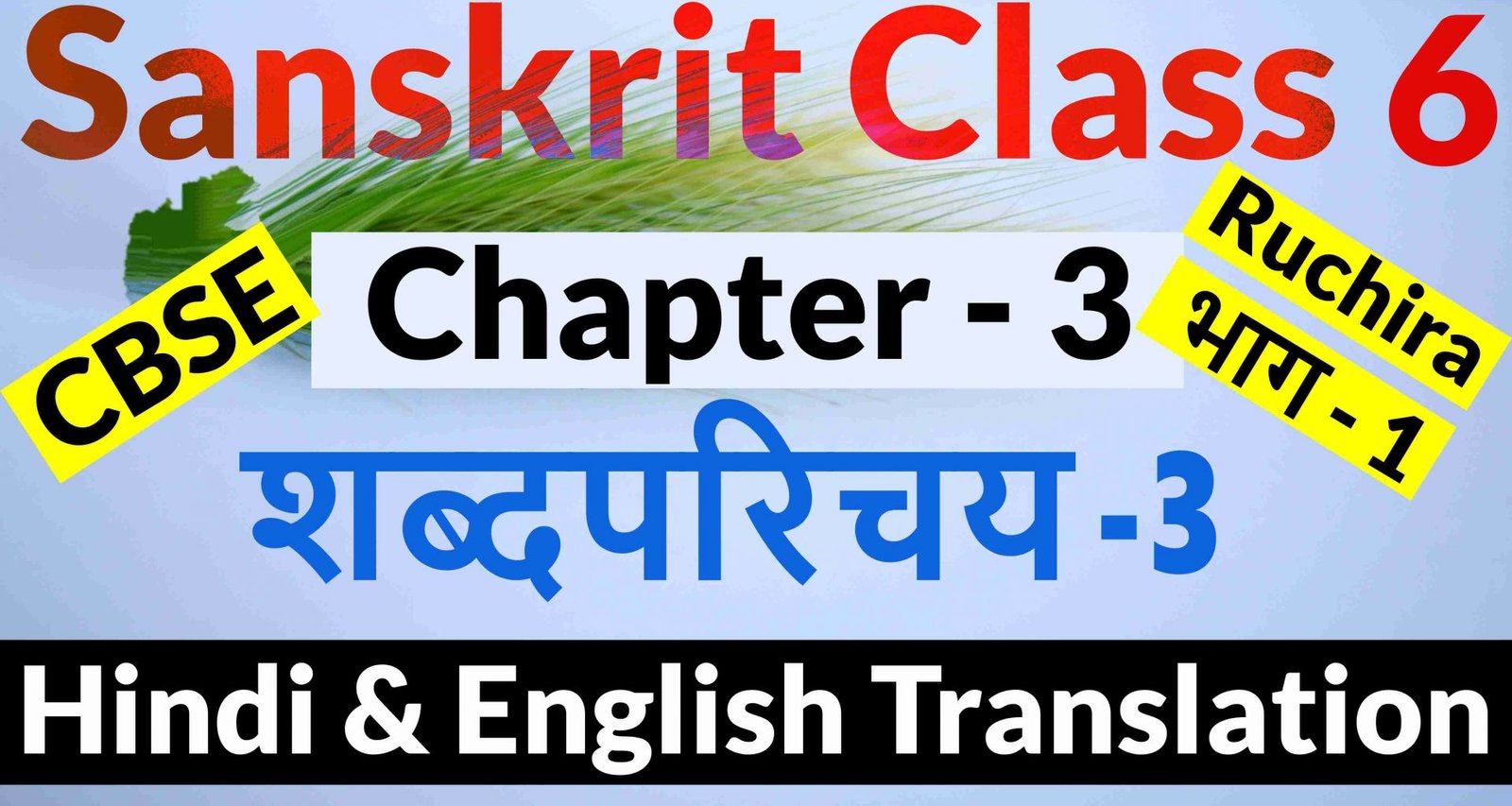 Class 6 Sanskrit Chapter 3- शब्दपरिचयः 3- Hindi Translation & English Translation