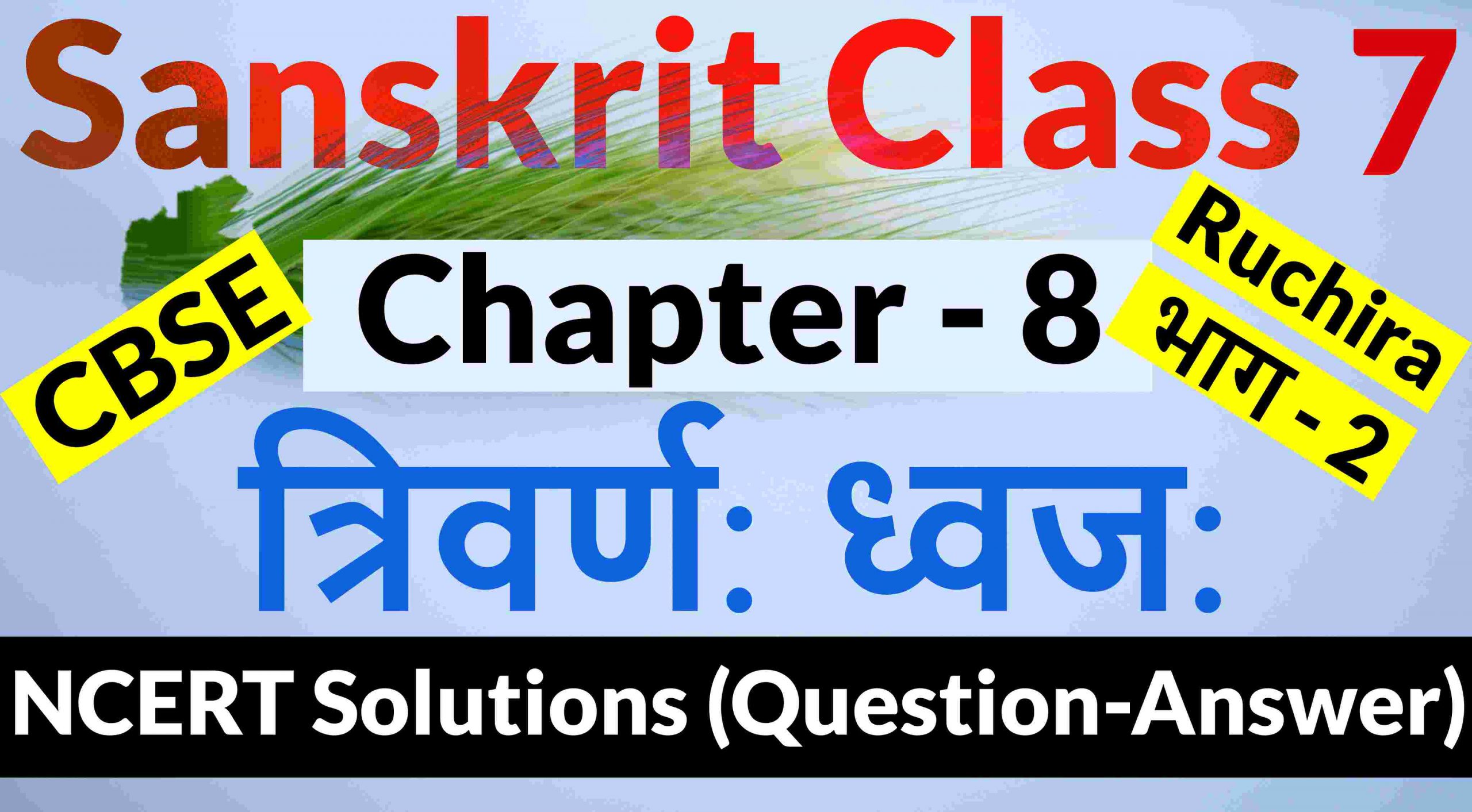 NCERT Solutions for Class 7 Sanskrit Chapter 8-त्रिवर्ण: ध्वज: